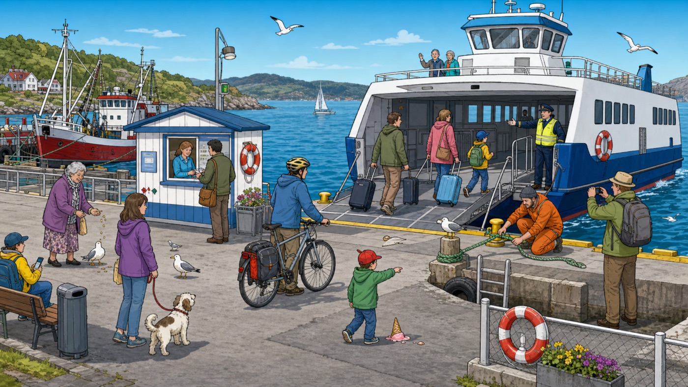 At the ferry dock